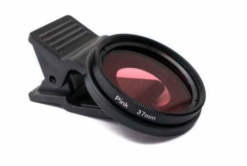 Color Filter Pink 37 mm Lens Color with Clip for Smartphones in Black