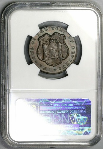 1796 NGC MS 64 Stag Conder 1/2 Penny Token Devizes D&H 2A POP 3/0 (21083101C) - Picture 6 of 6