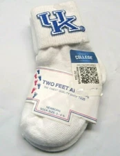 NCAA Kentucky Wildcat Blue Logo White Cotton Anklet Shoe SZ NB Two Feet Ahead
