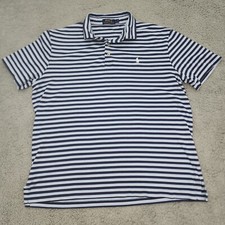 Polo Ralph Lauren Shirt Mens Large Blue Pony Striped Casual Golf Preppy