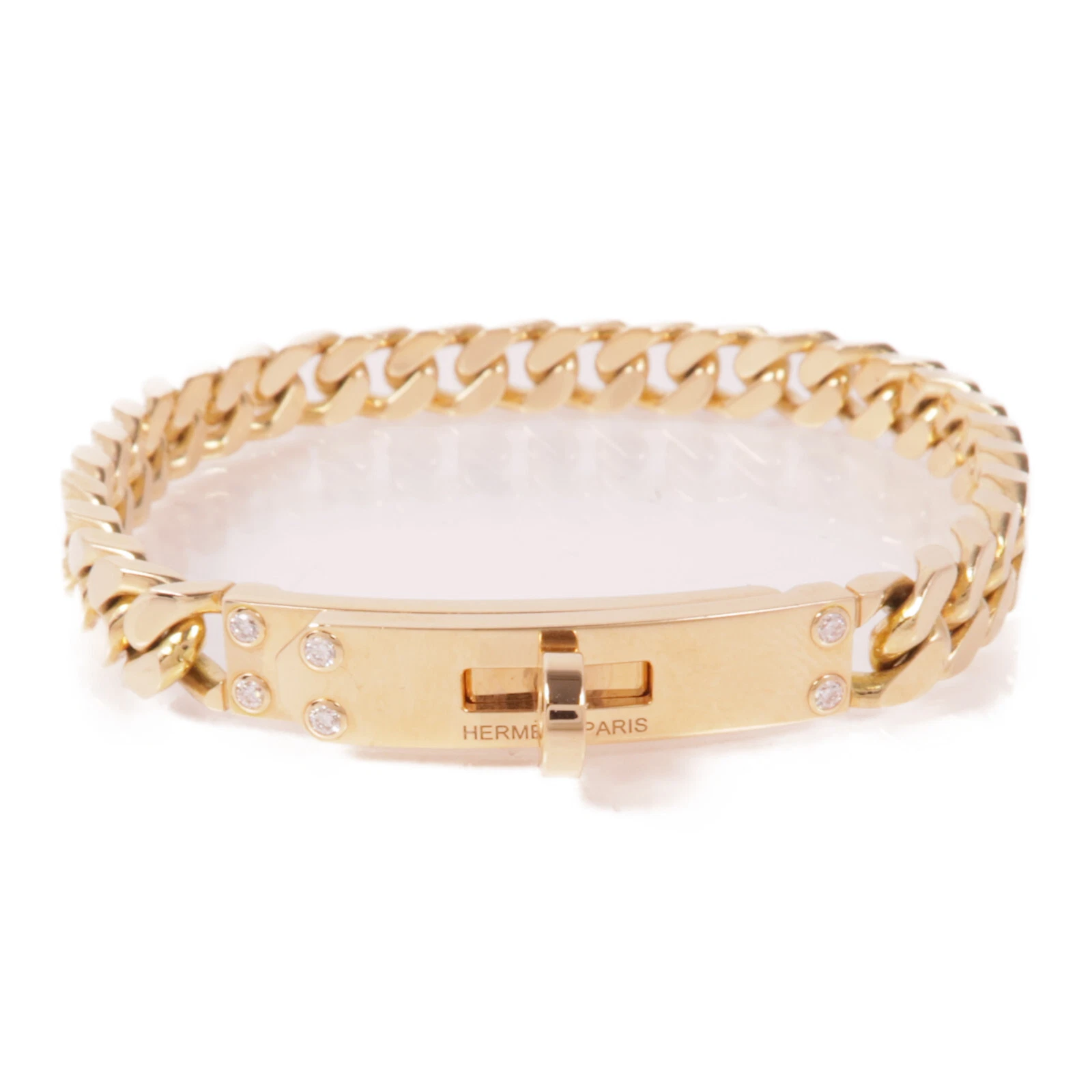 HERMÈS Bracciale HERMES Kelly Gourmette Diamanti 23V507493 Oro Rosa 18K