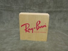 Vintage Ray-Ban Sunglasses Advertising Larger Size Square Wood Display Block  2