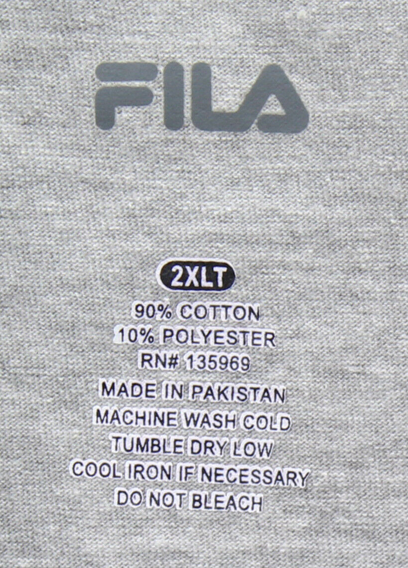 FILA Men's T-Shirt Big & Tall Crewneck Tee Square, Straight FILA Men's T-Shirt Big & Tall Crewneck Tee Square, Straight