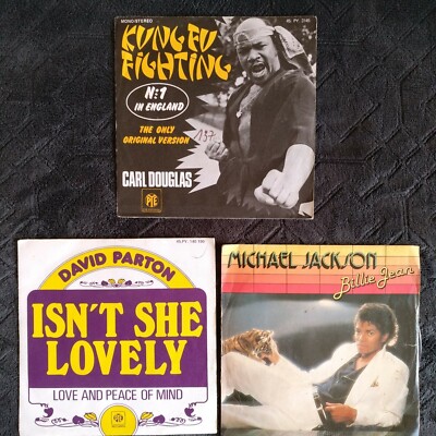 Lot M. Jackson Billie Jean, Kung Fu Fighting, Isn't she love (Original Pressung)