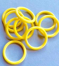 10 Smaller Vintage Lucite Yellow Circle Beads 25mm
