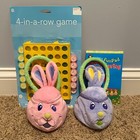 NEW Easter Girls Lot 2 Bunny Plush Pink Purple Purses & 4-in-a-row Game & FunPad — photo 2