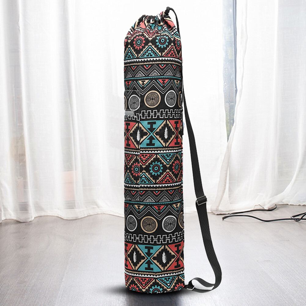 Canvas Yoga Mat Bag Case Reflective Zipper Printed Yoga Mat Carrier