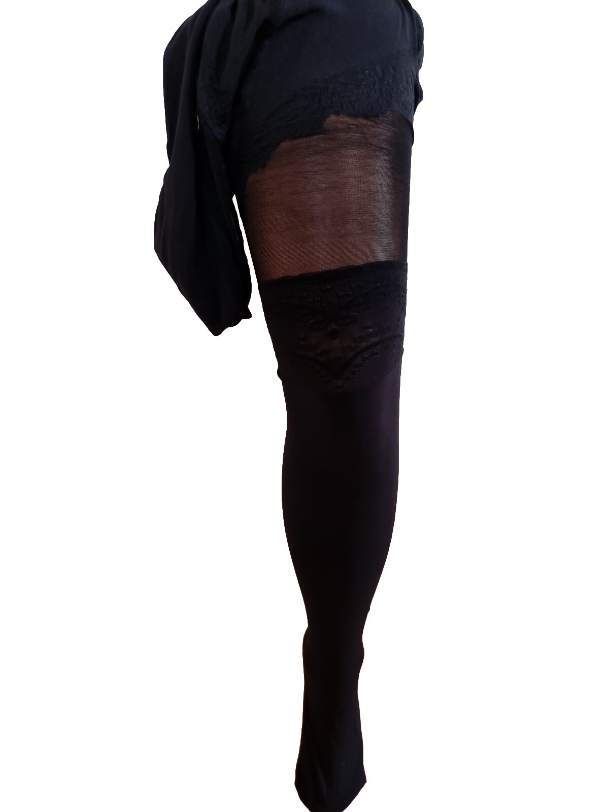 Ladies Black Tights With Pattern eBay