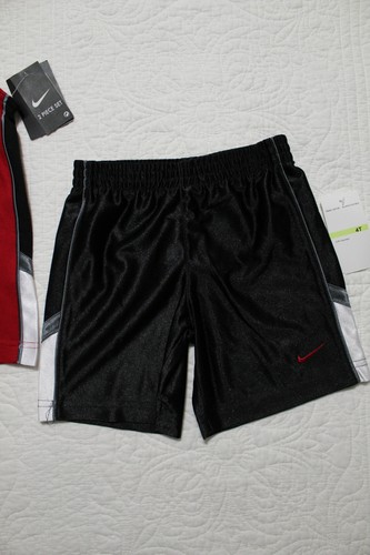 NEW BOYS NIKE 2 PIECE SET SHIRT AND SHORTS SPORTS OUTFIT NWT $40 RED BLACK WHITE - Picture 4 of 7