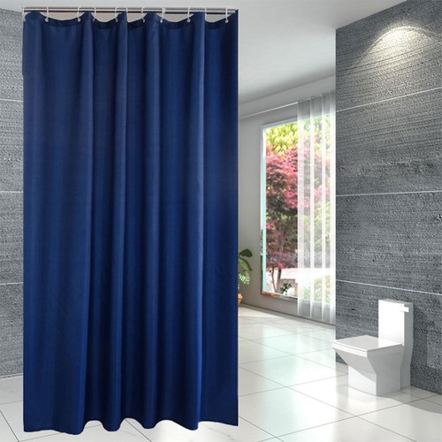 Extra Long Fabric Shower Curtain Waterproof With Hooks Weighted Hem 180x200cm AU - Picture 2 of 23