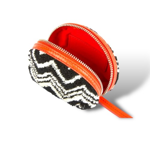 -45% Missoni Coin Purse Keith Black-White Chevron & Orange/Red £135.00 RRP BNWT - Picture 5 of 7