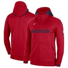 NWT Men's Washington Wizards Nike Red Showtime Full-Zip Hoodie On Court Size L