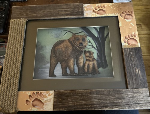 Bear Moose Quail Eagle Or Duck 18”x15” 3D Picture Shadow Box Wood Glass Resin - Picture 3 of 10