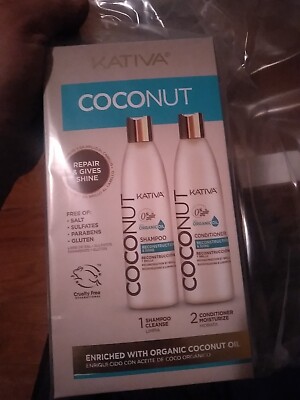 Kativa Shampoo and Conditioner Organic Coconut New Product Set of 12 fl oz