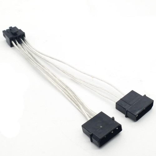 4 Pin Dual Molex IDE to 8 Pin PCI-E Power Supply Cable Video Graphics Card Hot~ - Afbeelding 11 van 17