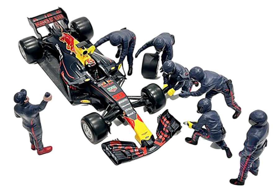 American Diorama Formula One F1 Pit Crew Blue Set III 1/18 scale