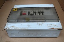 SQUARE D 4 WAY METAL CONSUMER UNIT. INC 4 SQUARE D MCB'S