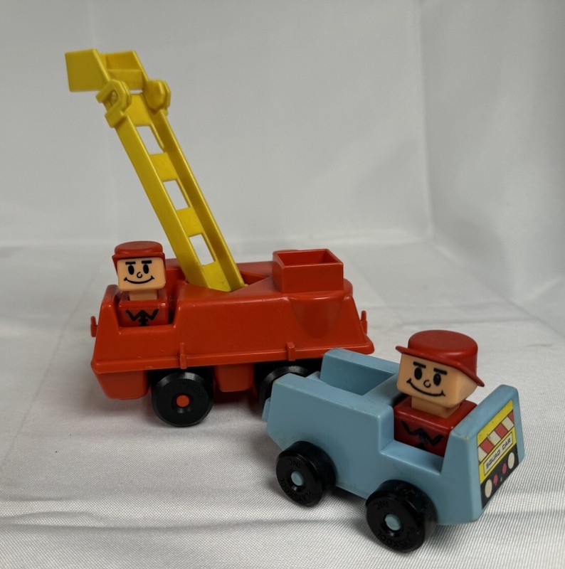 Vintage 1973 Playskool Rescue Center #470 Fire Truck And Police Squad Car