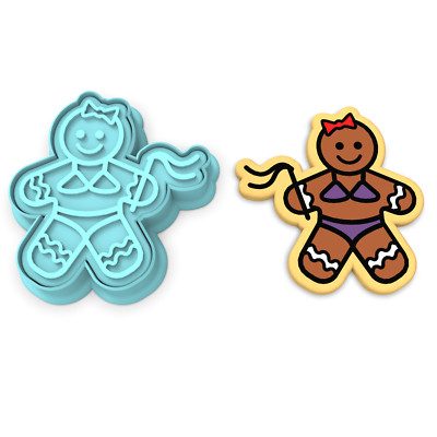 Gingerbread Dominatrix Cookie Cutter & Stamp  | Christmas Xmas Sex Whips