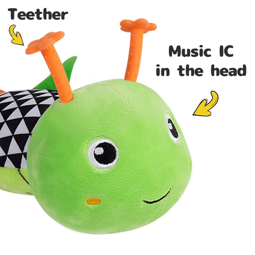 Juguetes suaves musicales para actividad de animales de peluche para bebés con arruga multisensorial - Imagen 2 de 12