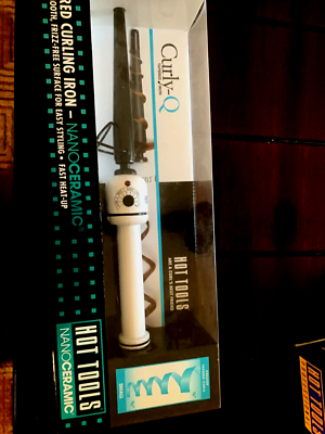 NEW IN BOX HOT TOOLS CURLY Q PETITE TAPERED CURLING IRON WHITE 3/8