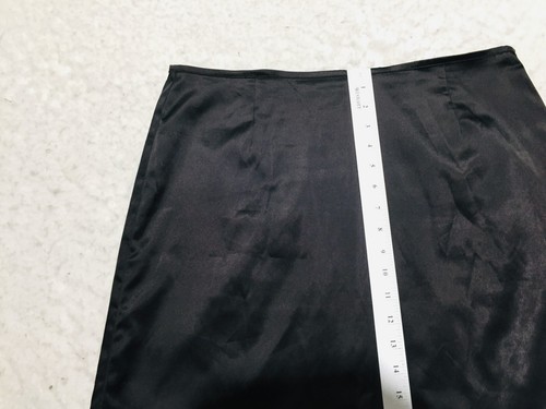 The Limited Satin Skirt Womens 12 Black Nylon Split Side Smooth - Picture 9 of 12