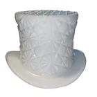 Vintage Fenton White Milk Glass Top Hat Figurine Daisy and Button Pattern