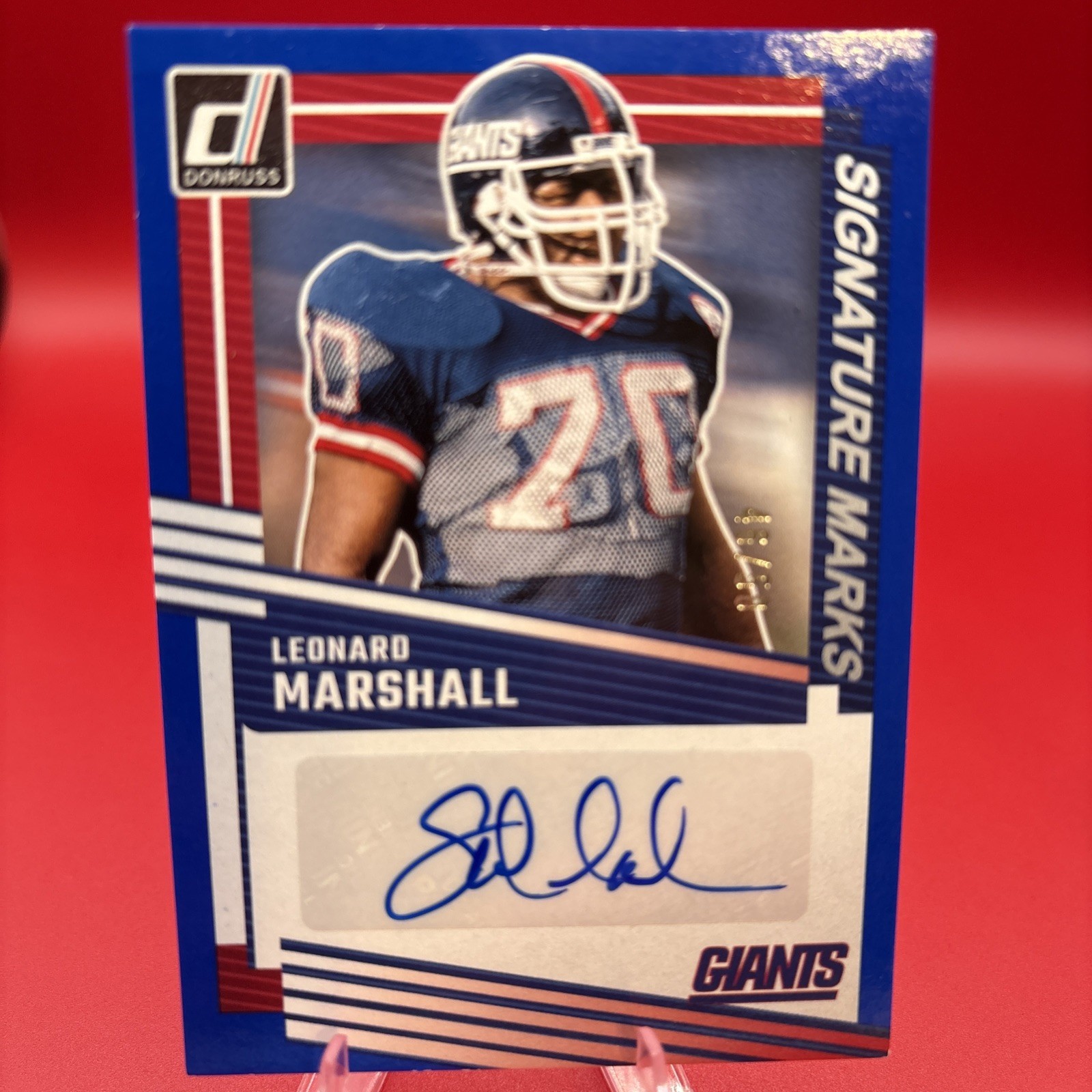2025 Panini Donruss - Signature Marks Leonard Marshall #SM-20 Blue /50 (AU)