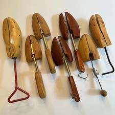 Lot Of 2 Pairs 3 Single Vintage Wooden Shoe Trees Stretchers Johnston Murphy