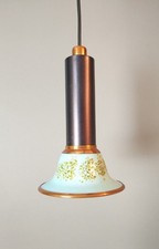 Alte DDR Pendellampe Lampe Spot Metall Emaille 70er VEB Metalldrücker vintage