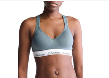 Calvin Klein Women's Modern Cotton Padded Bralette Blue Performance XL NWT