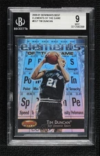 2000-01 Bowman's Best Elements of the Game Tim Duncan #EG7 BGS 9 MINT HOF