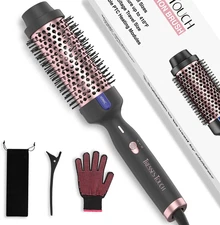 Thermal Brush 1.77" Long Lasting Hair Curling Brush Ionic Heated round Brush