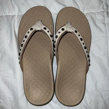 Vionic Leather Studded Thong Sandals - Orthotic Sandals
