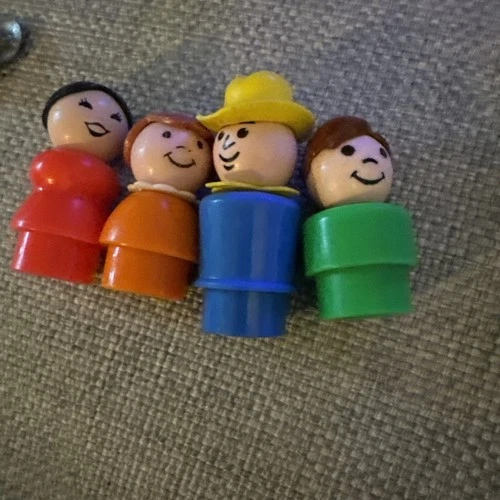 Vintage Fisher Price Little People Lot of 4 Figures With Plastic Bodies