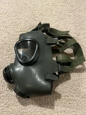 Military Romanian M74 Full Face Gas Mask Size 1 OD Green w/ Filter