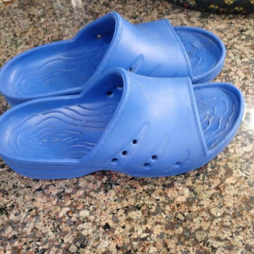 L.L. Bean Sandals Womens 9 Mens 7 Blue Rubber Slip On Waterproof Casual Slides - Picture 4 of 6
