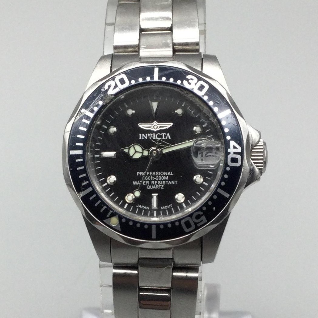 Invicta Womens Watch 24mm Silver Tone Black 8939A Diver 