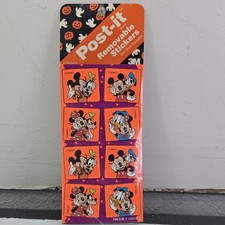 1992 Post It Mickey Mouse Disney HALLOWEEN Sticker Sheet 16 Stickers Sealed