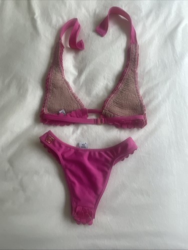 Authentic Rosa Cha Pink Mermaid Two Piece Swimsuit Brazil Sz Med - Picture 15 of 24