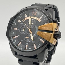 DIESEL DZ-4309 Mega Chief Orologio Cronografo Uomo Nero Oro 53mm