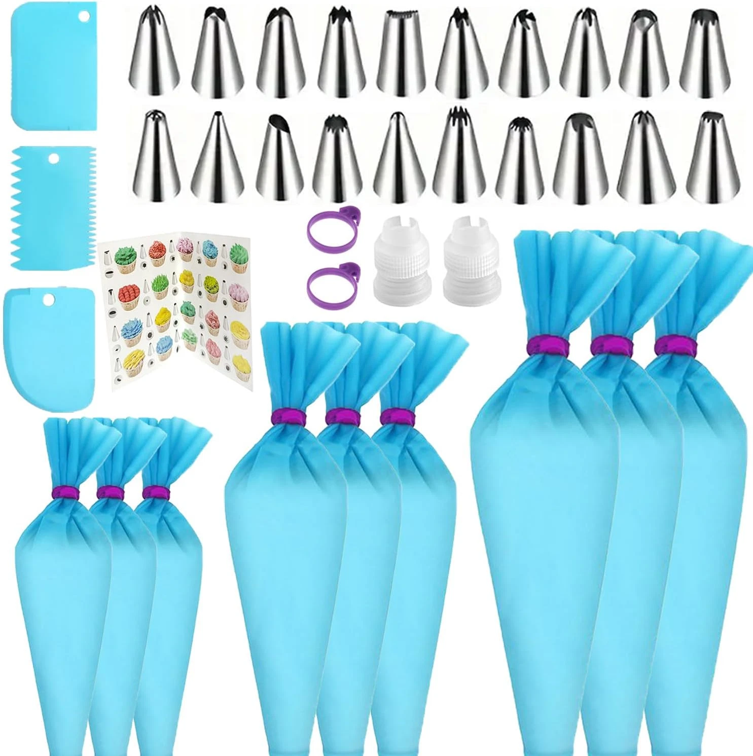 Reusable Silicone Piping Bags Set 3X (12’’+14’’+16’’) with Icing & Frosting Tips
Opens in a new wind