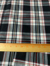 Woven cotton blend plaid fabric 1 yd 21" x 58" heavier, skirt weight