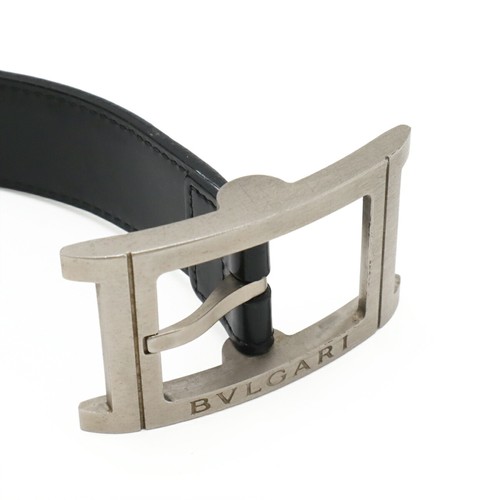 BVLGARI Rettangolo belt in black leather, approximately 88cm, for men GZl1ao5d - Picture 4 of 9