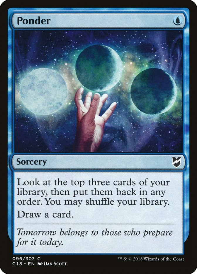 MTG Ponder  - Commander 2018 #096