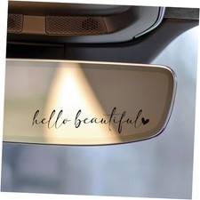 Rearview Mirror Decal, 3X Hello Beautiful Vanity Mirror Hello Beautiful-black