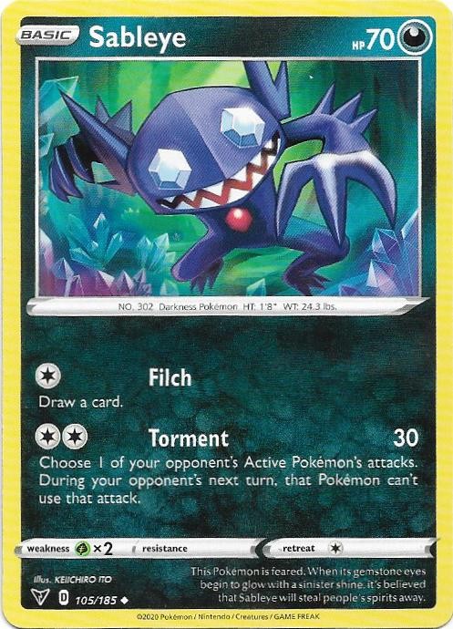 Sableye 105/185 Uncommon Vivid Voltage Pokemon Near Mint