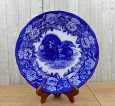 Villeroy & Boch Turkey Plate Antique Dresden Germany Flow Blue 10" - 5 Available