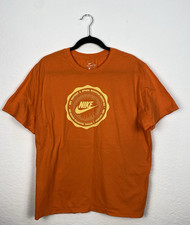 Nike Tee Men  s Orange T-shirt With Graphic Size XL