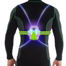 QiMH LED Reflective Running Vest Lights for Runners Green